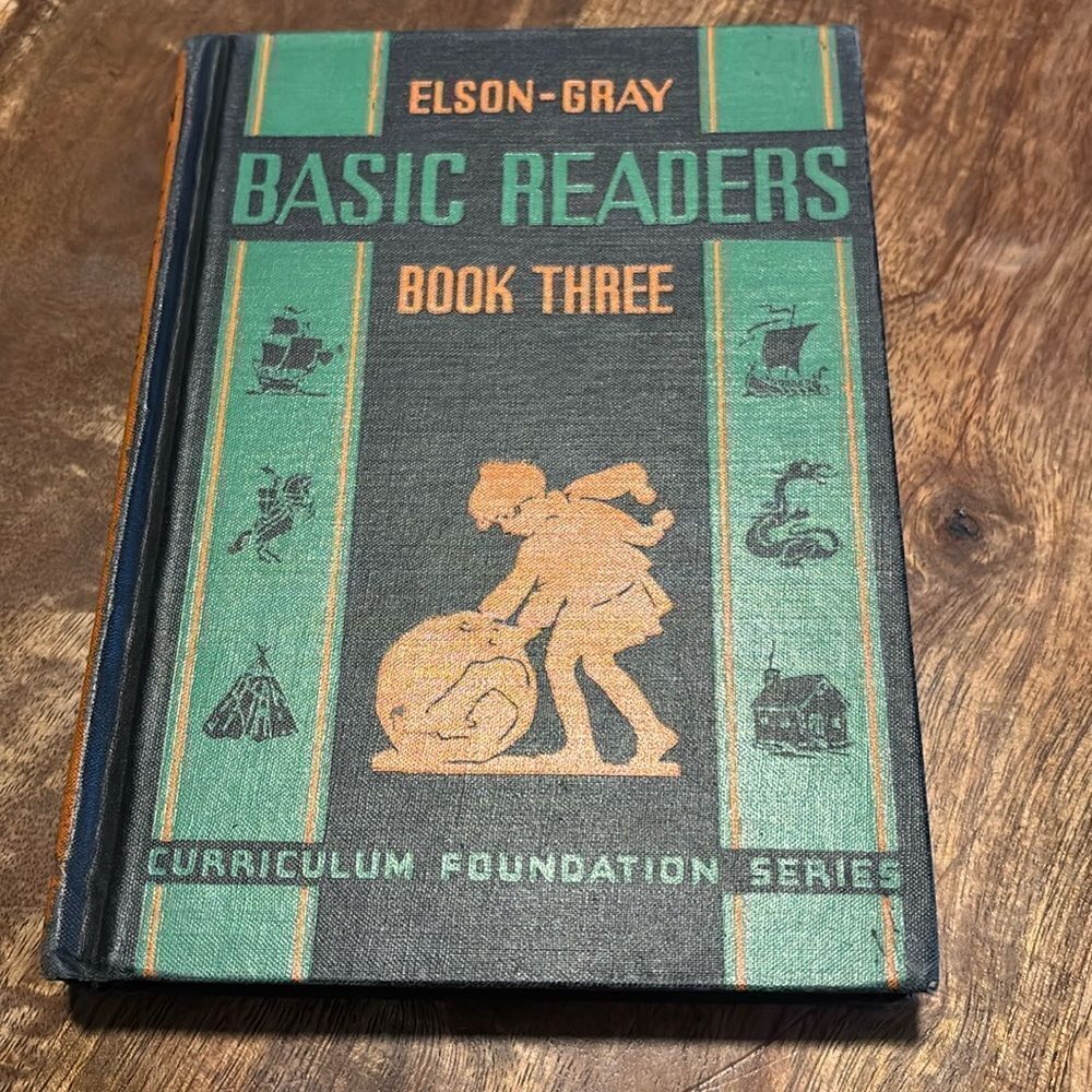 VTG 1936 Elson Gray Basic Readers Book Three- Antique Children's School Book